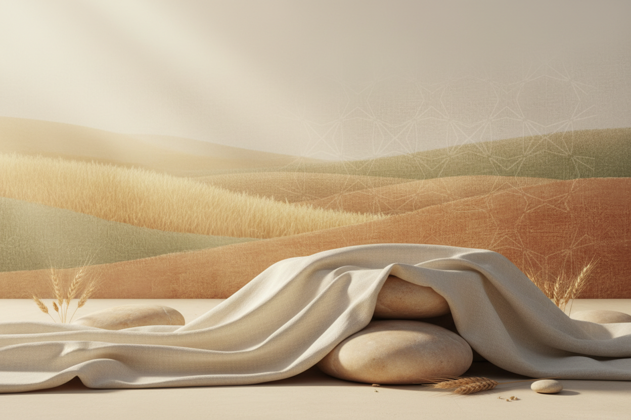 “Create a premium, minimalistic hero image that represents purity, trust, and natural living. Use soft golden sunlight, gentle earth tones, and subtle organic textures inspired by Pakistan’s natural landscape. Add a clean, modern Islamic geometric pattern in the background, very subtle and elegant. No people. No products. The overall mood should feel pure, sincere, warm, and premium — reflecting a family-run brand built on Islamic values, wellness, and honesty.”