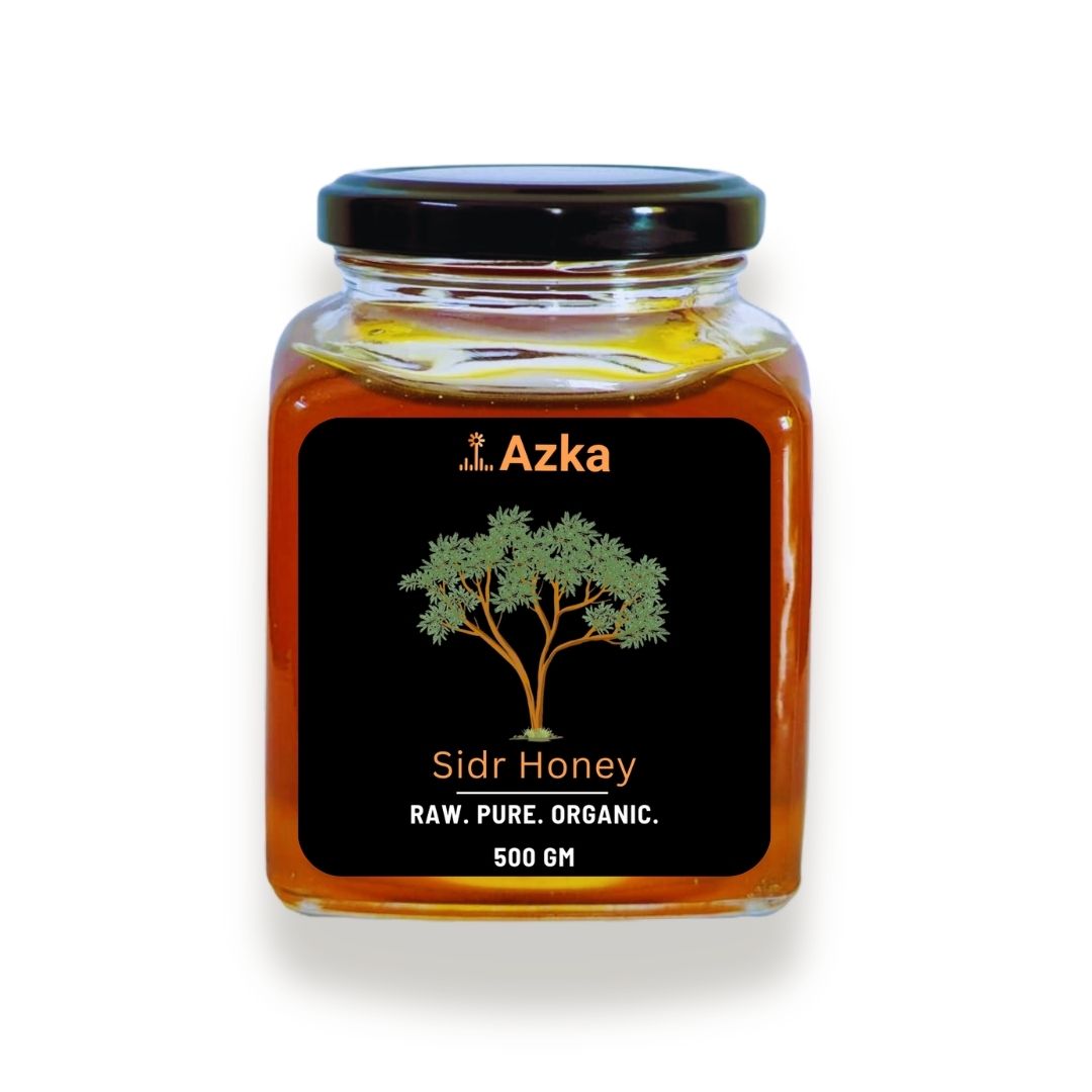 Sidr Honey 500g – Azka Organics pure wild honey in glass jar